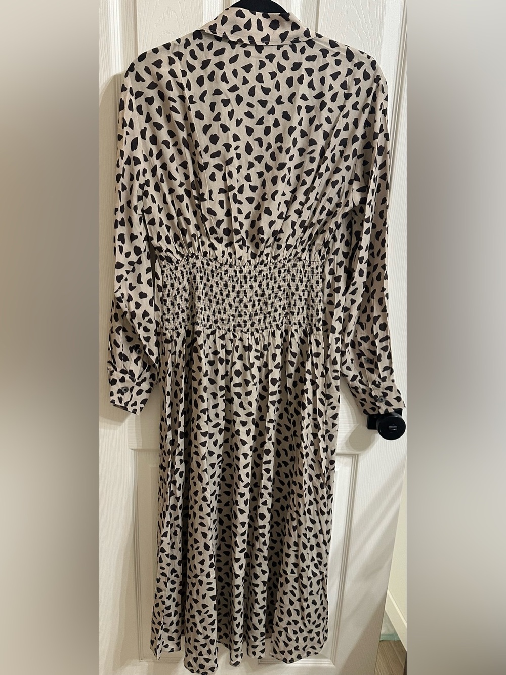 Thakoon Beige Shirt Dress with Black Abstract Spot Print Size 6 - Picture 3 of 5